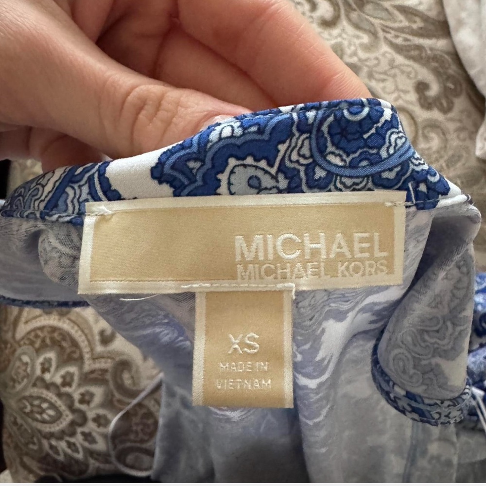 MICHAEL Michael Kors Blue Paisley Midi Dress - Picture 4 of 4